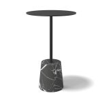 Šoninis - kavos staliukas MARMO Ø 32 cm, marmuras, plienas, juodas, Modulax